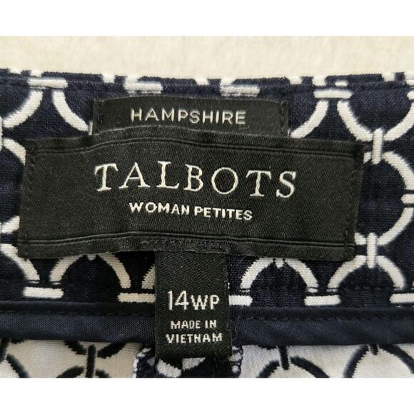 Talbots Womens Black Lattice Jacquard Hampshire Straight Leg Ankle Pants Sz 14WP - Picture 5 of 9